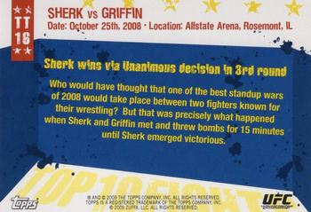 2009 Topps UFC Round 1 - Top 10 Fights of 2008 #16 Sean Sherk / Tyson Griffin Back