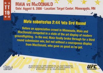 2009 Topps UFC Round 1 - Top 10 Fights of 2008 #TT19 Demian Maia / Jason MacDonald Back