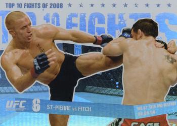 2009 Topps UFC Round 1 - Top 10 Fights of 2008 #TT21 Georges St-Pierre / Jon Fitch Front