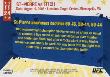 2009 Topps UFC Round 1 - Top 10 Fights of 2008 #TT24 Georges St-Pierre / Jon Fitch Back