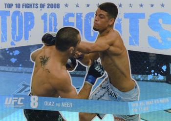 2009 Topps UFC Round 1 - Top 10 Fights of 2008 #TT29 Nate Diaz / Josh Neer Front