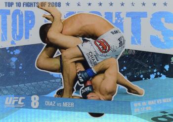 2009 Topps UFC Round 1 - Top 10 Fights of 2008 #TT30 Nate Diaz / Josh Neer Front