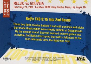 2009 Topps UFC Round 1 - Top 10 Fights of 2008 #TT33 Goran Reljic / Wilson Gouveia Back