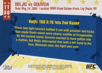 2009 Topps UFC Round 1 - Top 10 Fights of 2008 #36 Goran Reljic / Wilson Gouveia Back