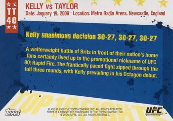 2009 Topps UFC Round 1 - Top 10 Fights of 2008 #TT40 Paul Kelly / Paul Taylor Back
