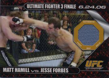 2009 Topps UFC Round 1 - Debut Mat Relics Gold #DM-HF Matt Hamill / Jesse Forbes Front