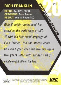 2009 Topps UFC Round 1 - Victorious Debut #VD3 Rich Franklin Back