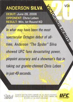 2009 Topps UFC Round 1 - Victorious Debut #VD1 Anderson Silva Back