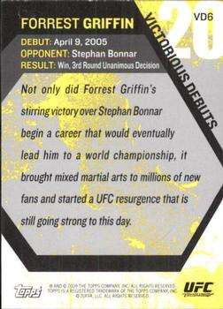 2009 Topps UFC Round 1 - Victorious Debut #VD6 Forrest Griffin Back