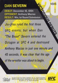 2009 Topps UFC Round 1 - Victorious Debut #VD15 Dan Severn Back