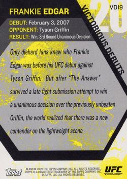 2009 Topps UFC Round 1 - Victorious Debut #VD19 Frankie Edgar Back