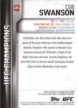 2015 Topps UFC Champions - Black #43 Cub Swanson Back