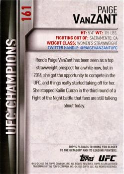 2015 Topps UFC Champions - Black #161 Paige VanZant Back