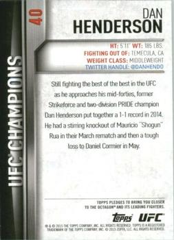 2015 Topps UFC Champions - Blue #40 Dan Henderson Back