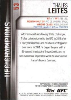2015 Topps UFC Champions - Blue #53 Thales Leites Back