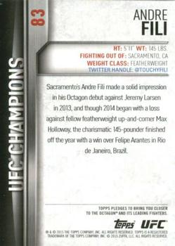 2015 Topps UFC Champions - Blue #83 Andre Fili Back