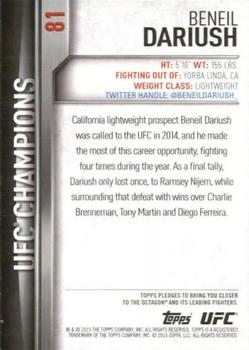 2015 Topps UFC Champions - Gold #81 Beneil Dariush Back