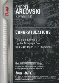 2015 Topps UFC Champions - Autographs #FA-AA Andrei Arlovski Back