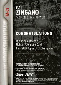 2015 Topps UFC Champions - Autographs #FA-CZ Cat Zingano Back