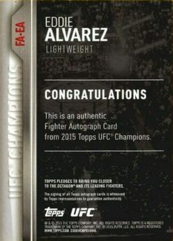 2015 Topps UFC Champions - Autographs #FA-EA Eddie Alvarez Back