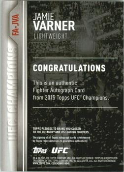 2015 Topps UFC Champions - Autographs #FA-JVA Jamie Varner Back