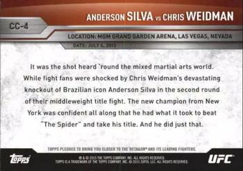 2015 Topps UFC Champions - Championship Clashes #CC-4 Chris Weidman / Anderson Silva Back