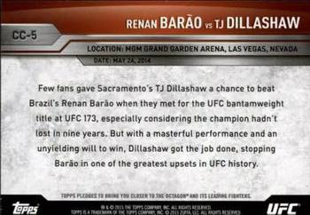 2015 Topps UFC Champions - Championship Clashes #CC-5 TJ Dillashaw / Renan Barão Back