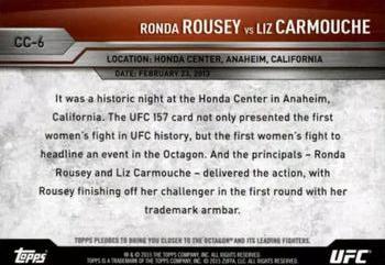 2015 Topps UFC Champions - Championship Clashes #CC-6 Liz Carmouche / Ronda Rousey Back