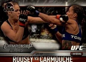 2015 Topps UFC Champions - Championship Clashes #CC-6 Liz Carmouche / Ronda Rousey Front