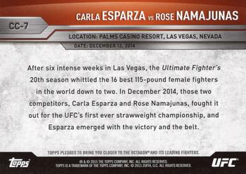 2015 Topps UFC Champions - Championship Clashes #CC-7 Rose Namajunas / Carla Esparza Back