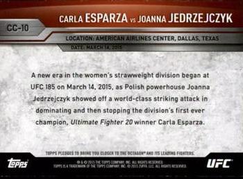 2015 Topps UFC Champions - Championship Clashes #CC-10 Joanna Jedrzejczyk / Carla Esparza Back