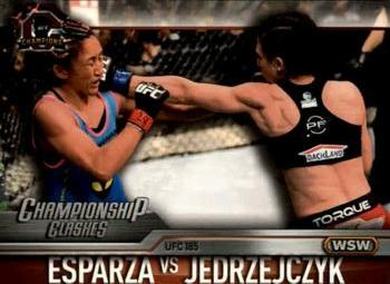 2015 Topps UFC Champions - Championship Clashes #CC-10 Joanna Jedrzejczyk / Carla Esparza Front