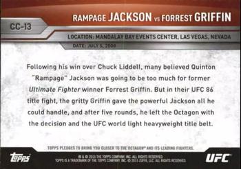 2015 Topps UFC Champions - Championship Clashes #CC-13 Rampage Jackson / Forrest Griffin Back