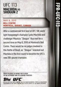 2015 Topps UFC Champions - Fight Poster Review #FPR-UFC113 UFC 113 Back