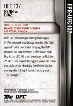 2015 Topps UFC Champions - Fight Poster Review #FPR-UFC137 UFC 137 Back