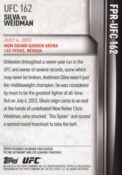 2015 Topps UFC Champions - Fight Poster Review #FPR-UFC162 UFC 162 Back