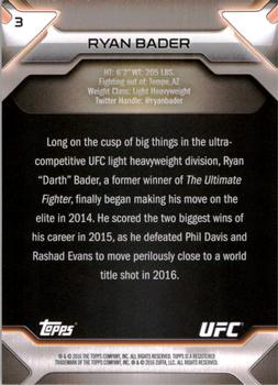 2016 Topps UFC Knockout #3 Ryan Bader Back