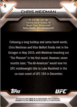 2016 Topps UFC Knockout #5 Chris Weidman Back
