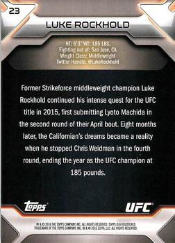 2016 Topps UFC Knockout #23 Luke Rockhold Back