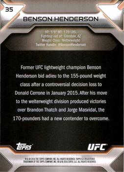 2016 Topps UFC Knockout #35 Benson Henderson Back