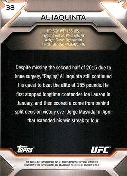 2016 Topps UFC Knockout #38 Al Iaquinta Back