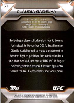 2016 Topps UFC Knockout #59 Claudia Gadelha Back