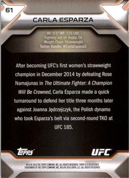 2016 Topps UFC Knockout #61 Carla Esparza Back