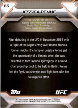 2016 Topps UFC Knockout #65 Jessica Penne Back