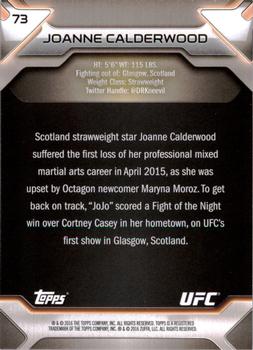 2016 Topps UFC Knockout #73 Joanne Calderwood Back
