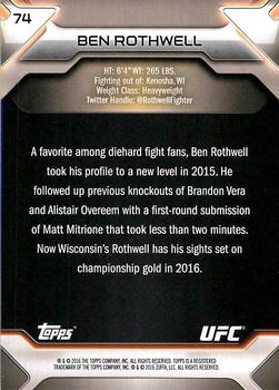 2016 Topps UFC Knockout #74 Ben Rothwell Back