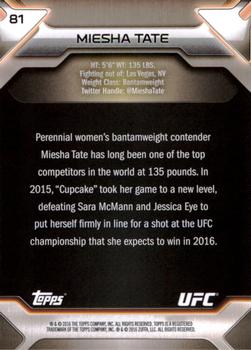2016 Topps UFC Knockout #81 Miesha Tate Back