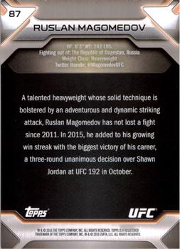 2016 Topps UFC Knockout #87 Ruslan Magomedov Back