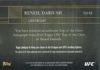 2016 Topps UFC Top of the Class #TCA-BD Beneil Dariush Back