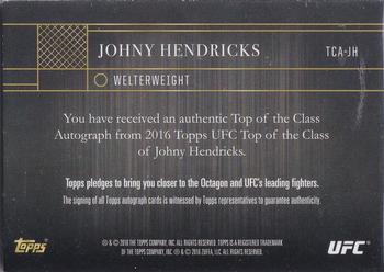 2016 Topps UFC Top of the Class #TCA-JH Johny Hendricks Back